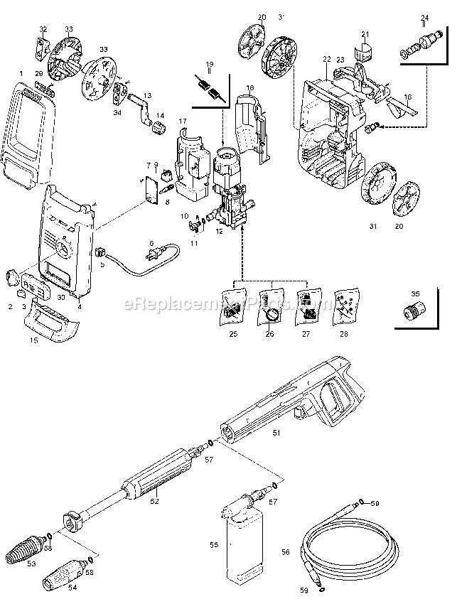 Black and Decker BW17-AR (Type 1) Pressure Washer Power Tool Page A Diagram